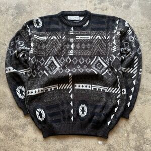 Vintage Michael Gerald Sweater Abstract Pattern‎ Crew Neck Mens